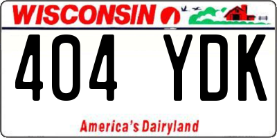 WI license plate 404YDK