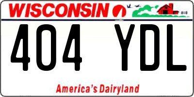 WI license plate 404YDL