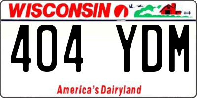 WI license plate 404YDM