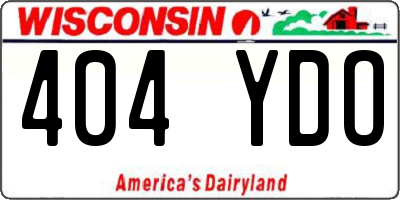 WI license plate 404YDO
