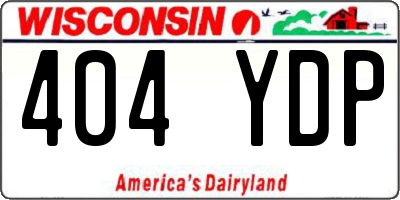 WI license plate 404YDP