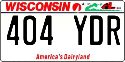WI license plate 404YDR