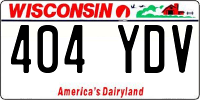 WI license plate 404YDV