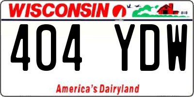 WI license plate 404YDW