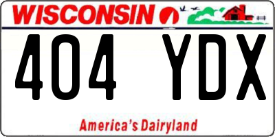 WI license plate 404YDX