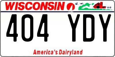 WI license plate 404YDY