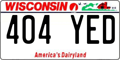 WI license plate 404YED