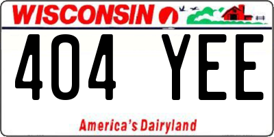 WI license plate 404YEE