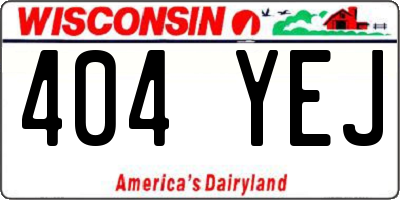 WI license plate 404YEJ