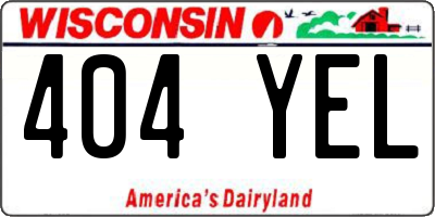 WI license plate 404YEL