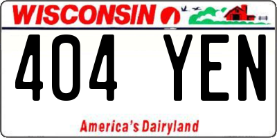WI license plate 404YEN