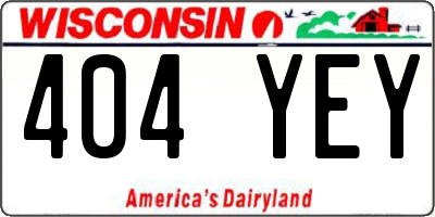 WI license plate 404YEY