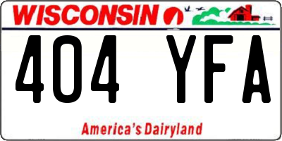 WI license plate 404YFA