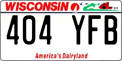 WI license plate 404YFB
