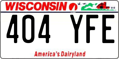 WI license plate 404YFE