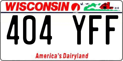 WI license plate 404YFF