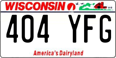 WI license plate 404YFG