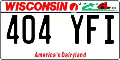 WI license plate 404YFI