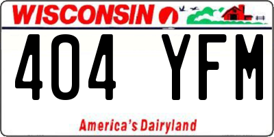 WI license plate 404YFM