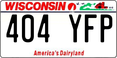 WI license plate 404YFP