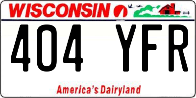 WI license plate 404YFR