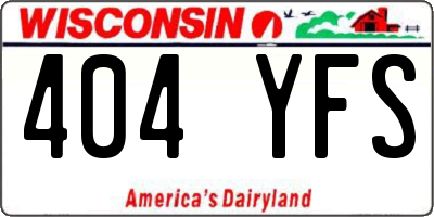 WI license plate 404YFS