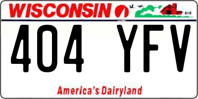 WI license plate 404YFV