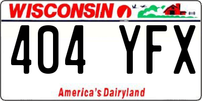 WI license plate 404YFX