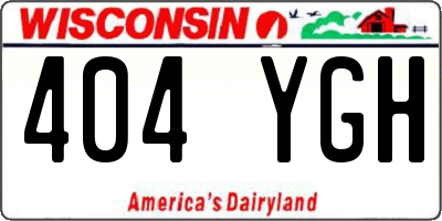 WI license plate 404YGH