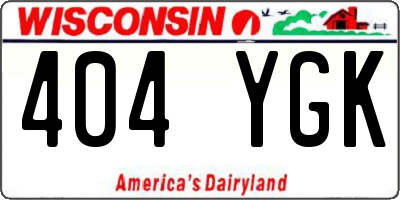 WI license plate 404YGK