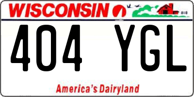 WI license plate 404YGL