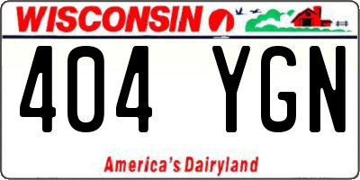 WI license plate 404YGN