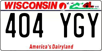 WI license plate 404YGY