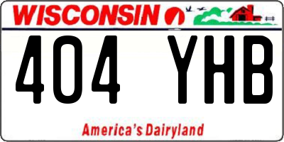 WI license plate 404YHB