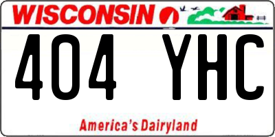 WI license plate 404YHC