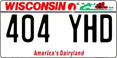 WI license plate 404YHD