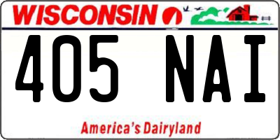 WI license plate 405NAI
