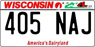 WI license plate 405NAJ