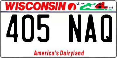 WI license plate 405NAQ