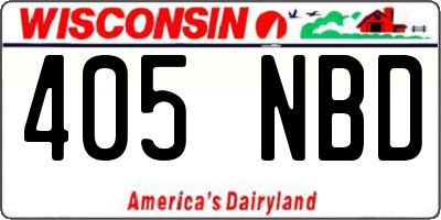 WI license plate 405NBD