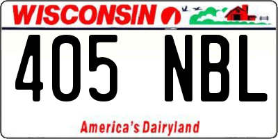 WI license plate 405NBL