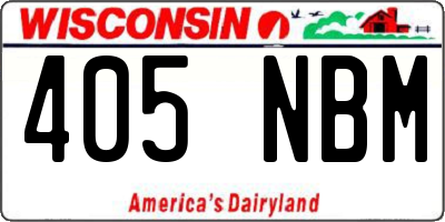 WI license plate 405NBM