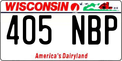 WI license plate 405NBP