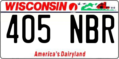 WI license plate 405NBR