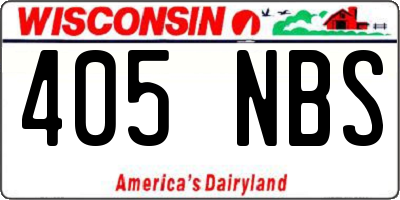 WI license plate 405NBS
