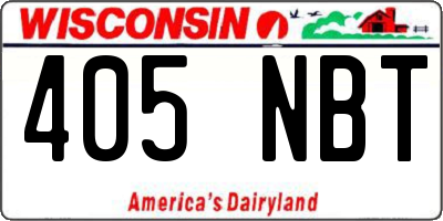 WI license plate 405NBT