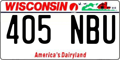 WI license plate 405NBU