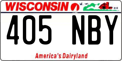 WI license plate 405NBY