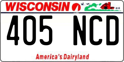 WI license plate 405NCD
