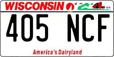 WI license plate 405NCF